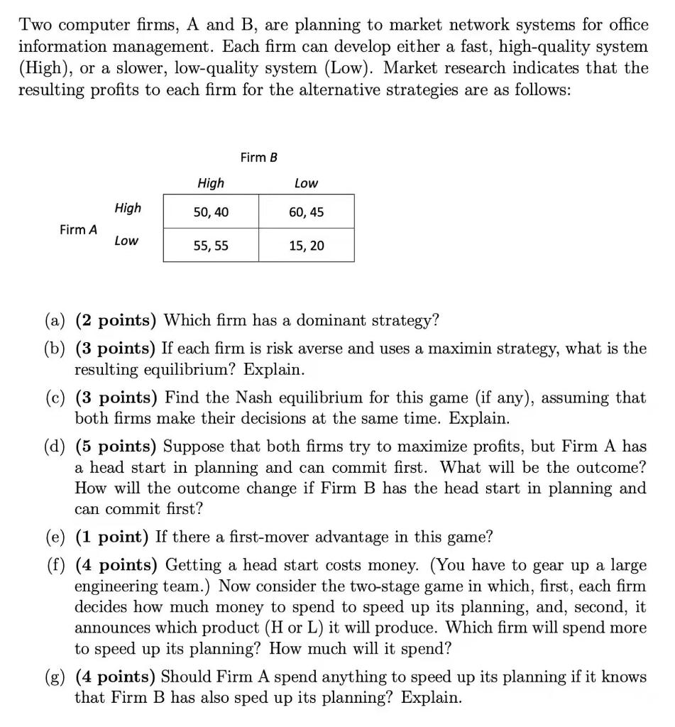  plz only answer d, e , f, and g thanks Two