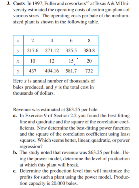  Please include the graph as well! 3. Costs In 1997, Fuller