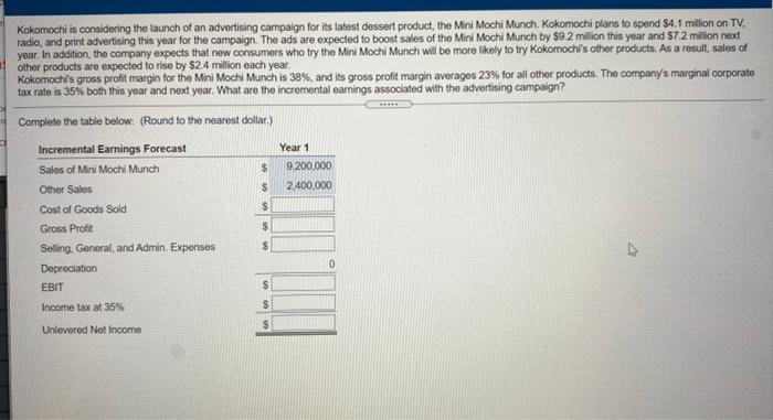 make sure to post the answer for year 2 Kokomochi is considering