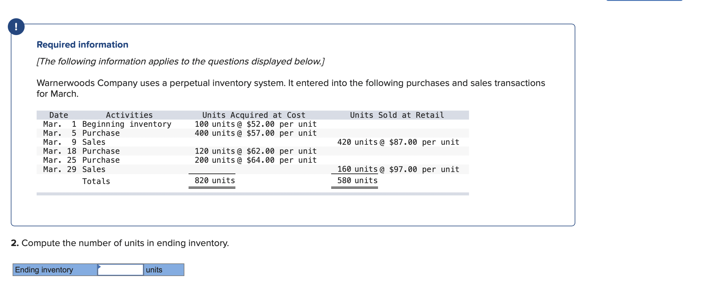 please help and answer ALL parts!!!! ! Required information [The following information