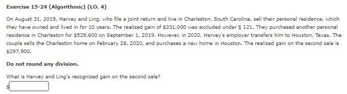 Exercise 15-24 (Algorithmic) (LO. 4) On August 31, 2019, Harvey and