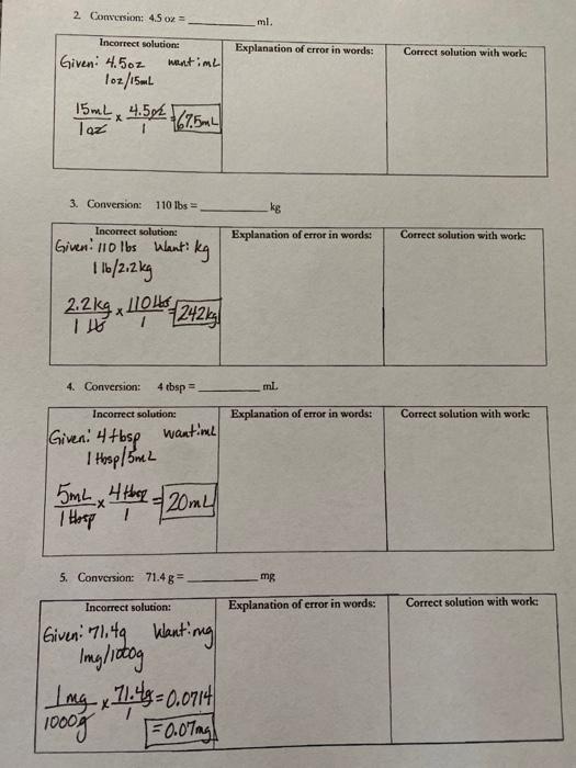 errors & solve the problem corrcetly. Please write out the explanation of