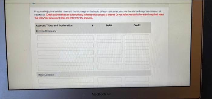 similar equipment used in the operations of Marin Company. The following information