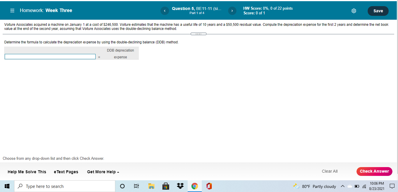 = Homework: Week Three Question 5, BE11-11 (Si... Part 1 of