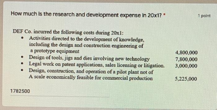  How much is the research and development expense in 20x1?" 1