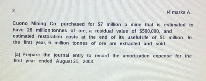 a mine that is estimated to have 28 million tonnes of ore,