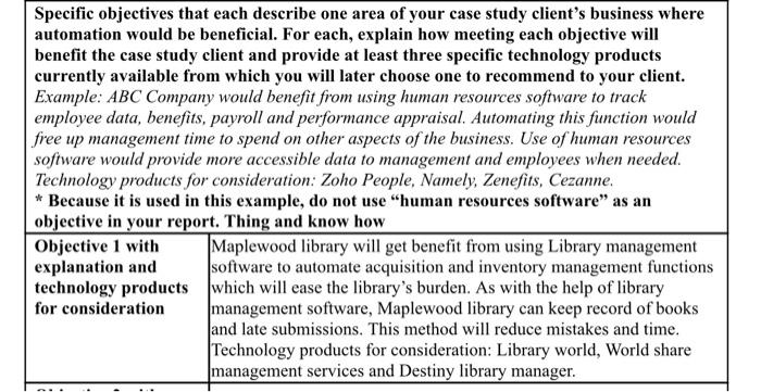 have to write a objective in the way objective 1 is written