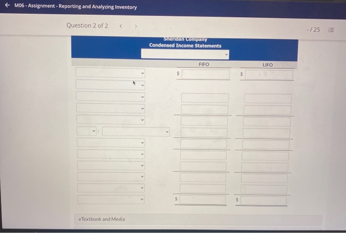 Question 2 of 2 View Policies Current Attempt in Progress The management