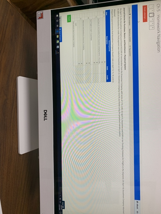  Ch 5 - Homework Navigation Finish attempt... 3 com a Journal