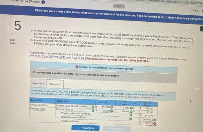 How is this incorrect? HW (Graded mheducation.com%252Ffactivity Check my work mode: This