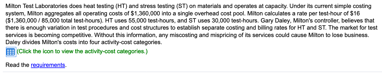 Milton Test Laboratories does heat testing (HT) and stress testing (ST)