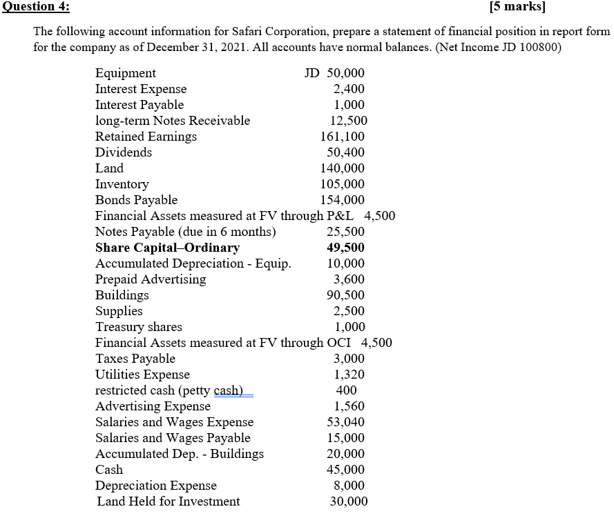 for loss on sale of furniture. 2. "Other Income & Expenses "