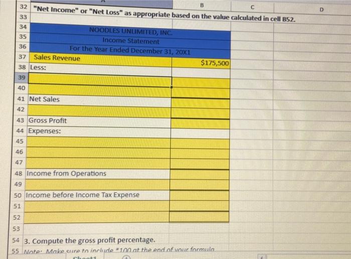 an Income Statement for the month ended January 31 Use the information