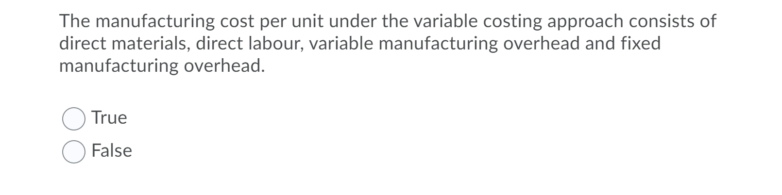 The manufacturing cost per unit under the variable costing approach consists