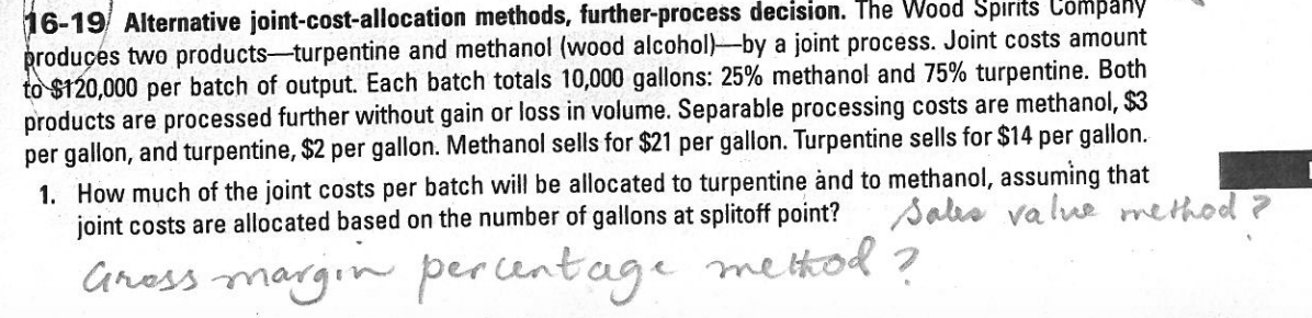Please answer the added questions (sales value method & gross margin percentage