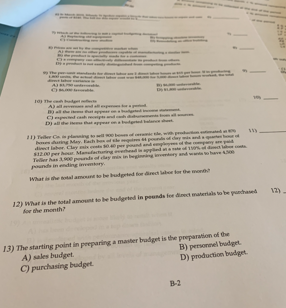 please answer 3) Pewaret by the man A) there are no other