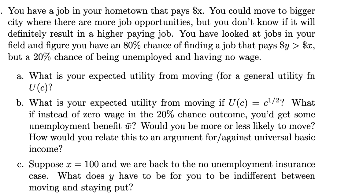  Only answer to c) is needed. The rest is here for