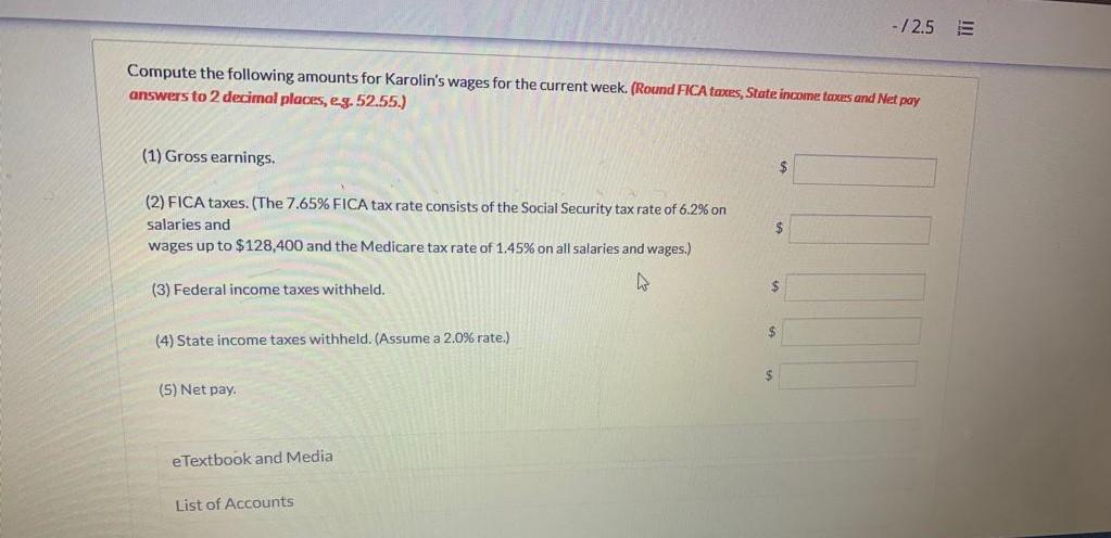 a March weekly pay period, Karolin worked 42 hours. Her gross earnings