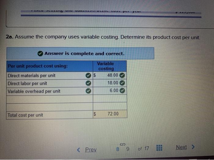 selling and administrative cost per unit Fixed selling and administrative cost per