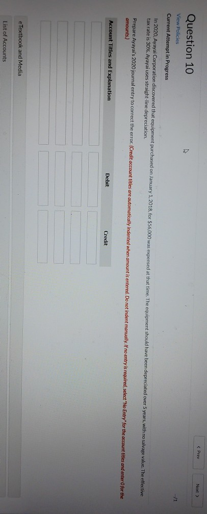 Question 10 View Policies Current Attempt in Progress --/1 In 2020,