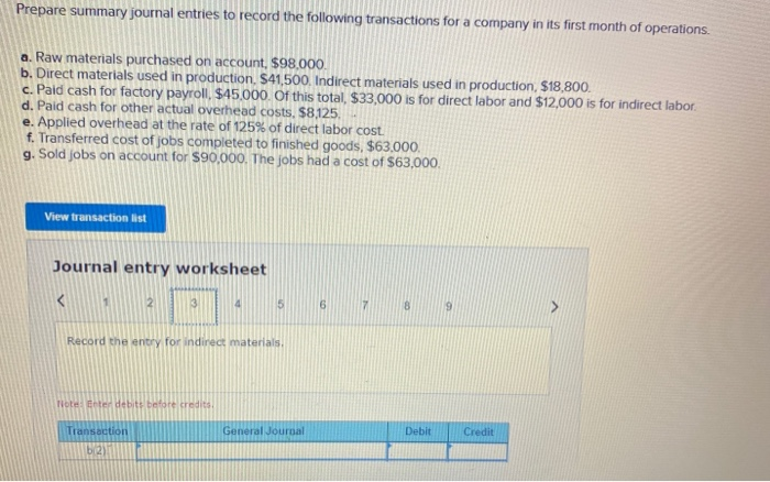 following transactions for a company in its first month of operations. a.