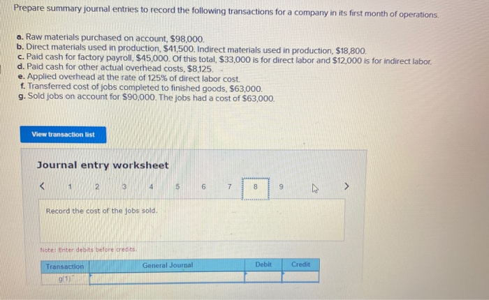 Raw materials purchased on account, $98,000. b. Direct materials used in production,