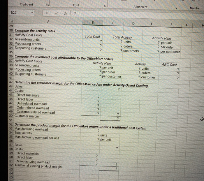 7: Applying Excel 2 3 Data 4 Manufacturing overhead 5 Selling and