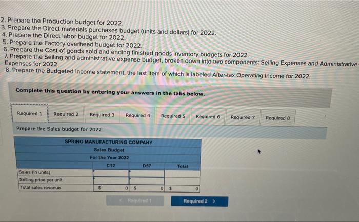rate to be $25 per hour in 2022 . Spring Manufacturing uses