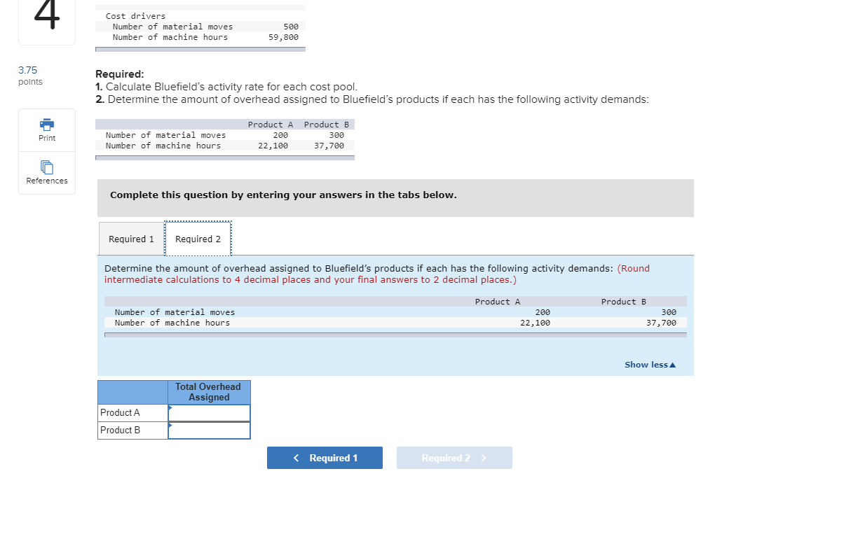 per pool, the cost driver for each pool, and the expected use