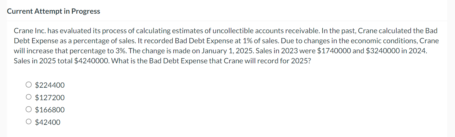  Crane Current Attempt in Progress Crane Inc. has evaluated its process