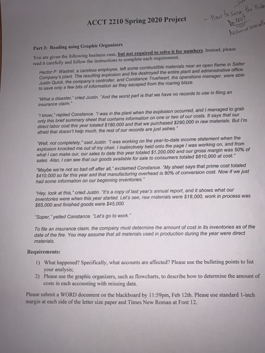 Reading using graphic organizers - ACCT 2210 Spring 2020 Project How to