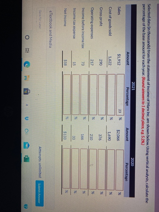 please could someone provide a detailed explaination Selected data (in thousands) from