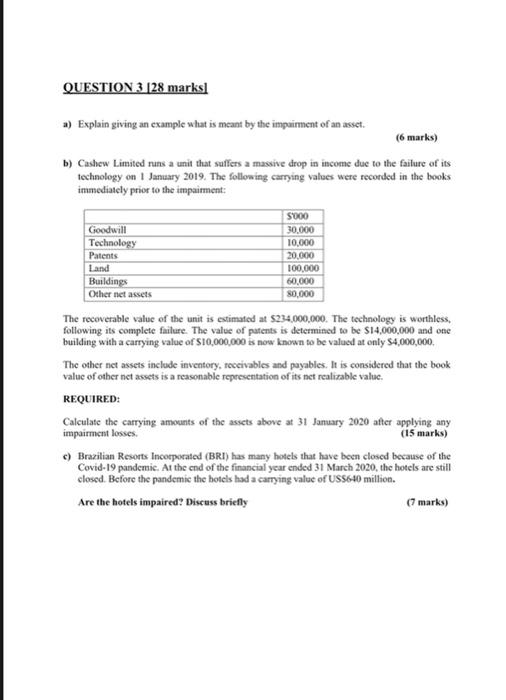  QUESTION 3 [28 marks! a) Explain giving an example what is