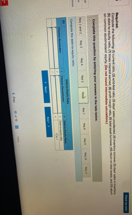 credit, selected balance sheet amounts at December 31 of the prior year