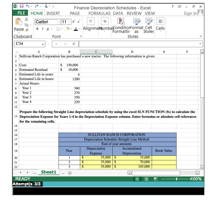Ranch Corporation has purchased a new tractor and has provided you with
