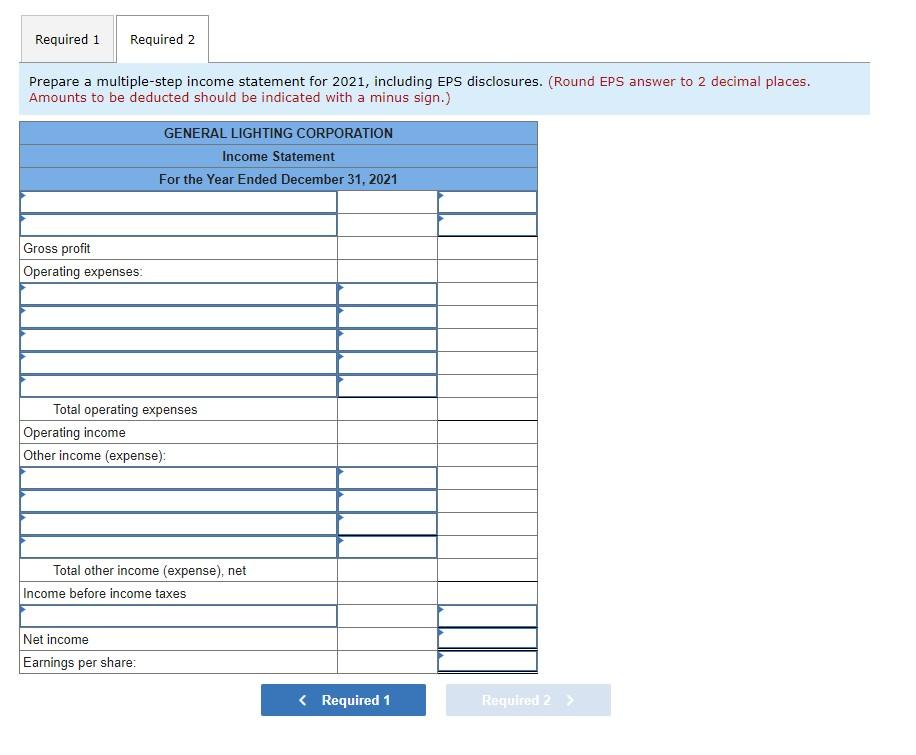 4-3, 4-5] The following is a partial trial balance for General Lighting