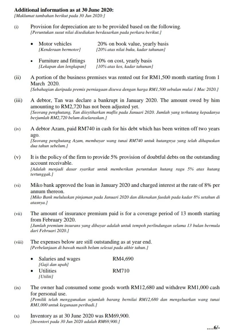 Question 2 [Soalan 2] Mr. Ahmad Ali, who runs a retail business,