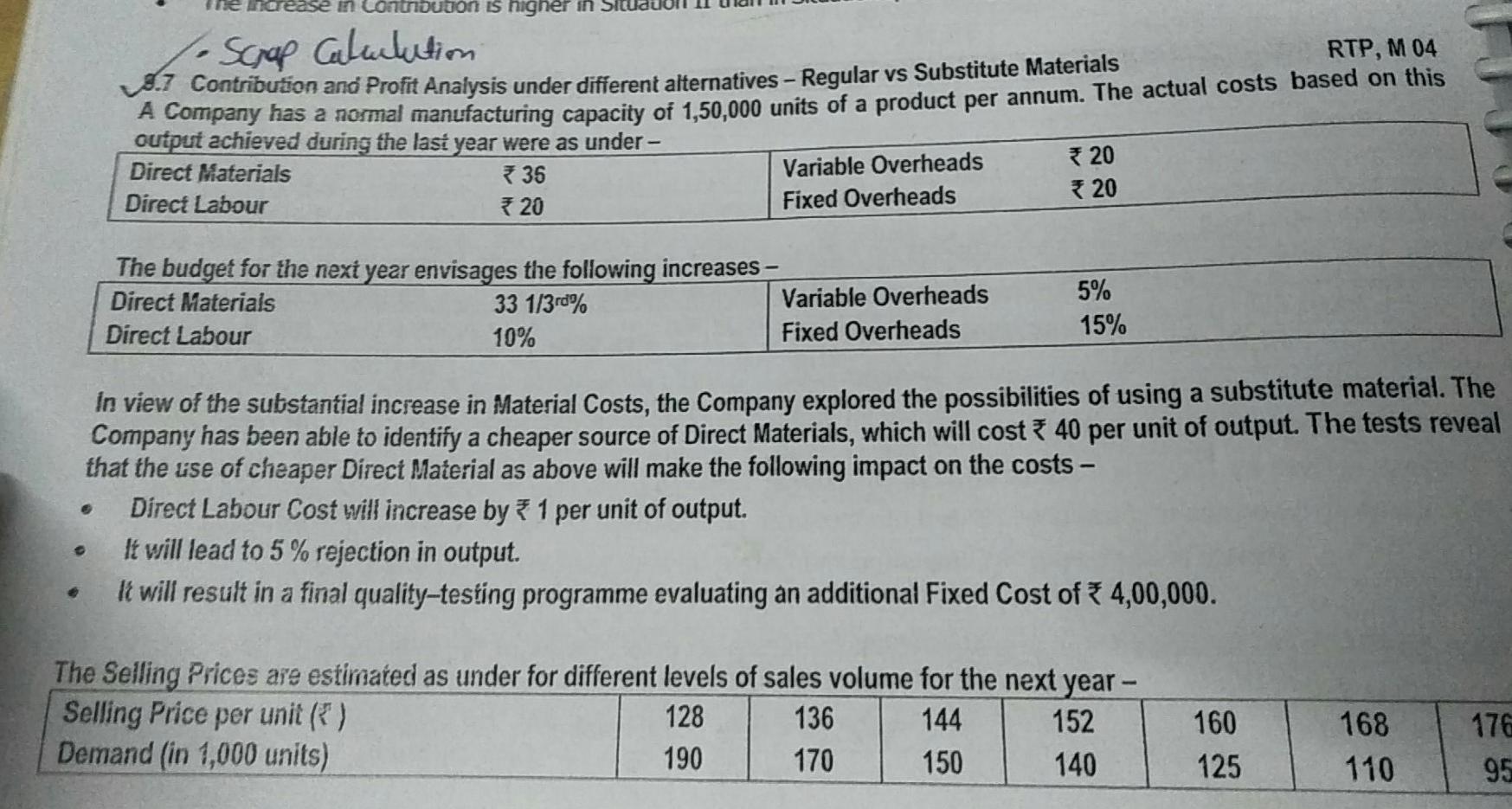the production process. The maximum quantity of Raw Material available locally are
