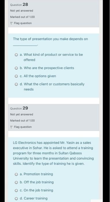 I want a quick solution without explanation Question 28 Not yet answered