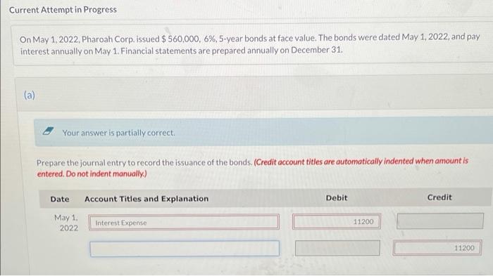  Current Attempt in Progress On May 1, 2022, Pharoah Corp. issued