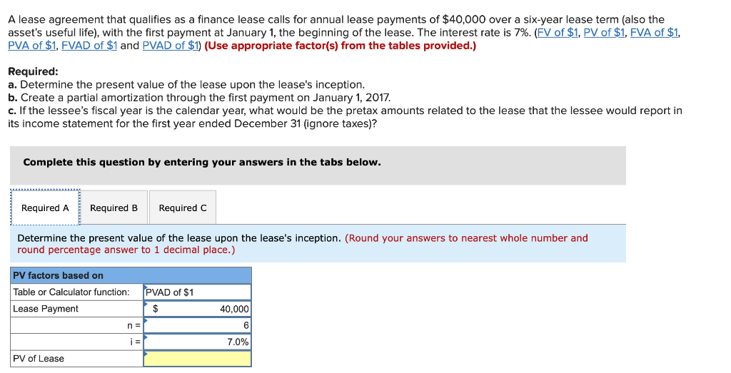  Please help with requirement A, B and C A lease agreement