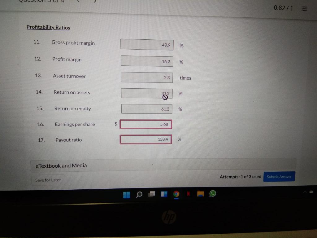 $79,163 Question 3 of 4 0.827 1 = THE CRANE COMPANY LTD.