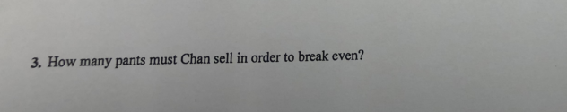 major retailers across USA. Each pant has a selling price of USP