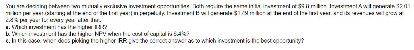 take six years and the cost is $207,500 per year. Once in