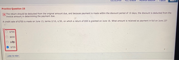  CALCULATOR FULL SCREEN PRINTER VERSION BACK HERE Practice Question 23 x