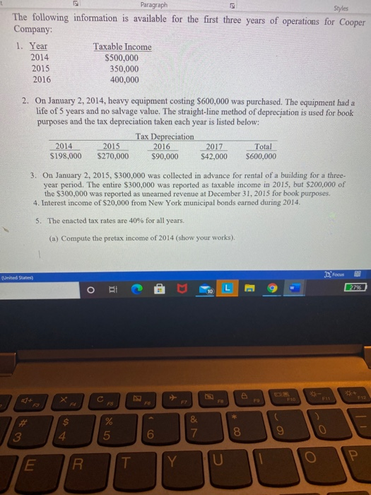  please answer A B C D 5 Paragraph Styles The following