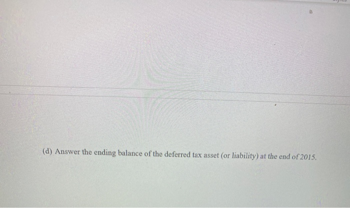 Company: 1. Year Taxable Income 2014 $500,000 2015 350,000 2016 400,000 2.