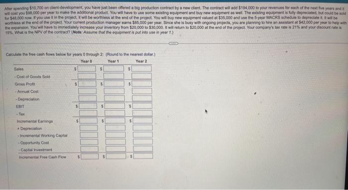  After spending $10,700 on client-development, you have just been offered a