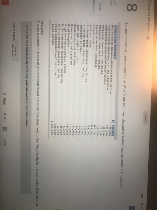  Chapter 03 Assignment Help Save Consider the following information for Fair