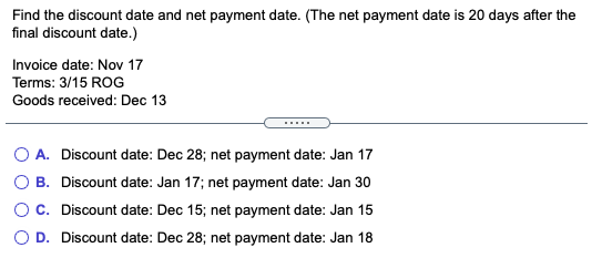 date is 20 days after the final discount date.) Invoice date: Sep
